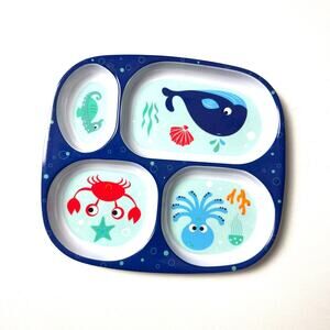 Under The Sea Theme Lunch Compartment Four Section Multi-color Tray NWT